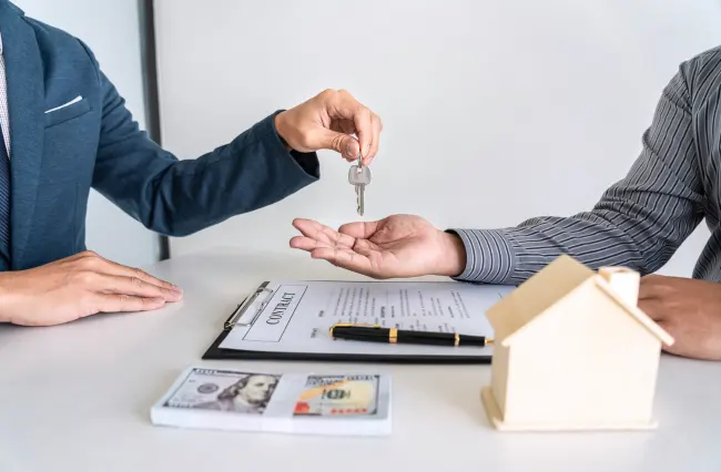 Person doing a real estate records review