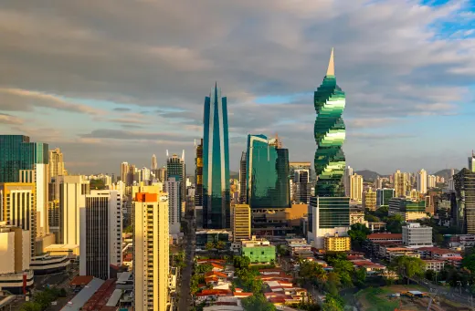 Aerial view of downtown Panama City
