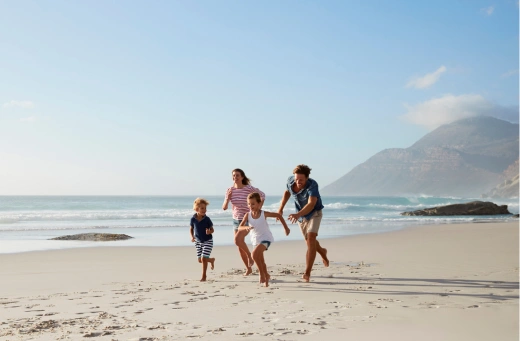 A family having fun on a beach in Buenaventura, Panama