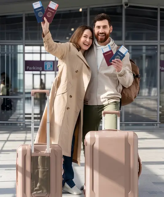 A couple traveling the world with their second passport
