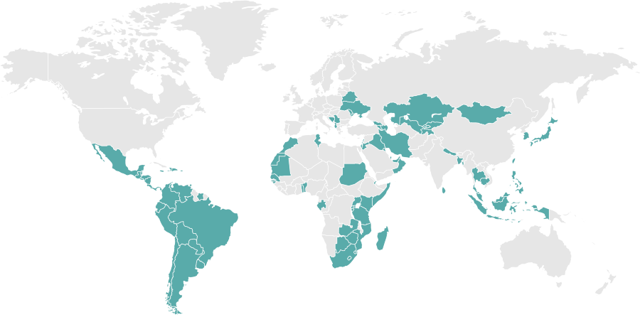 World Map — Turkey Visa-Free Countries