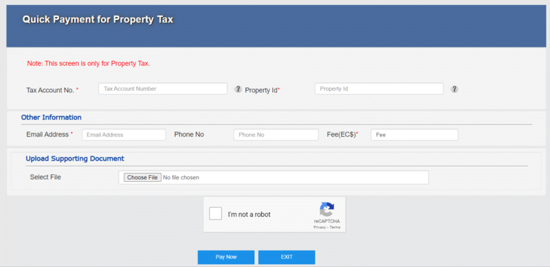 St Kitts & Nevis Inland Revenue Department Property tax payment portal