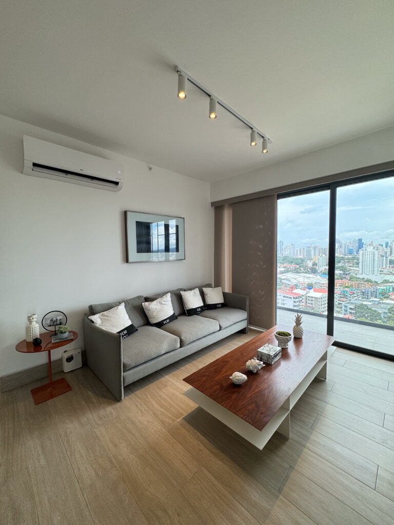 Type E · 2BR/2BA · 77.44 m² · Sea and City Views